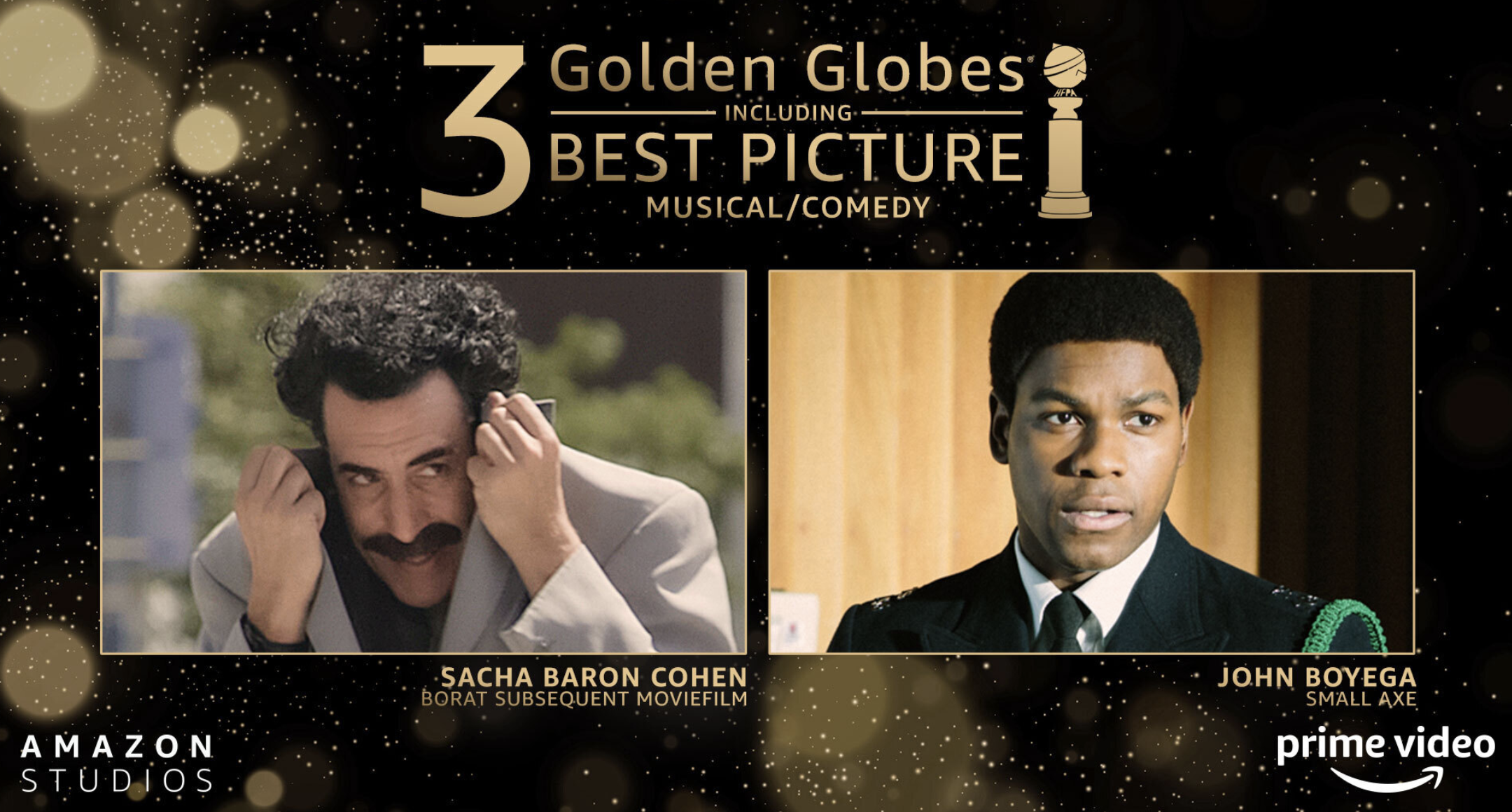 Amazon takes 3 Golden Globes, including big ‘Borat’ win, as annual event goes mostly virtual