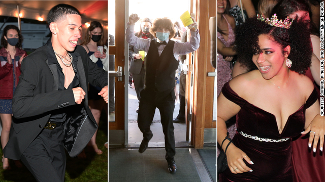 Temperature checks, lawn games and matching masks. Experience prom in the time of Covid-19