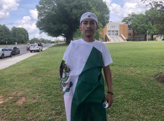 Ever Lopez, 18, says he used the flag for his family and to honor his heritage because his parents are Mexican immigrants.