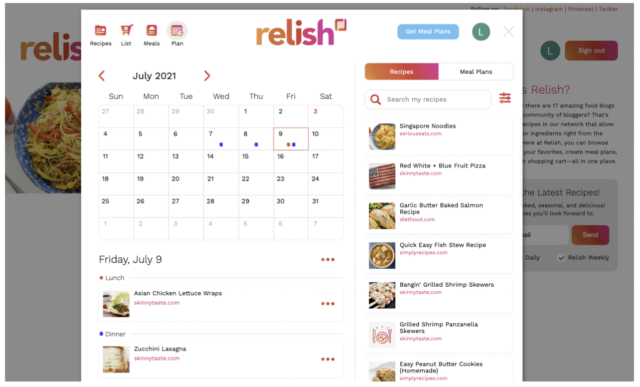 Relish launches subscriber plan Relish+ with access to more online recipes and meal-planning help